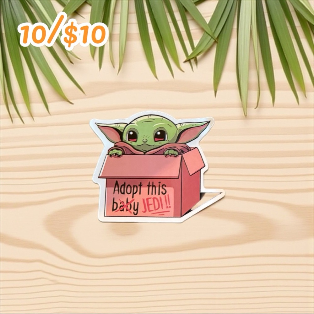 Baby Yoda | Grogu “Adopt This Jedi” Sticker